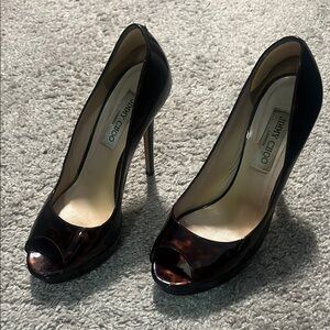 Jimmy Choo Black Peep Toe Heels